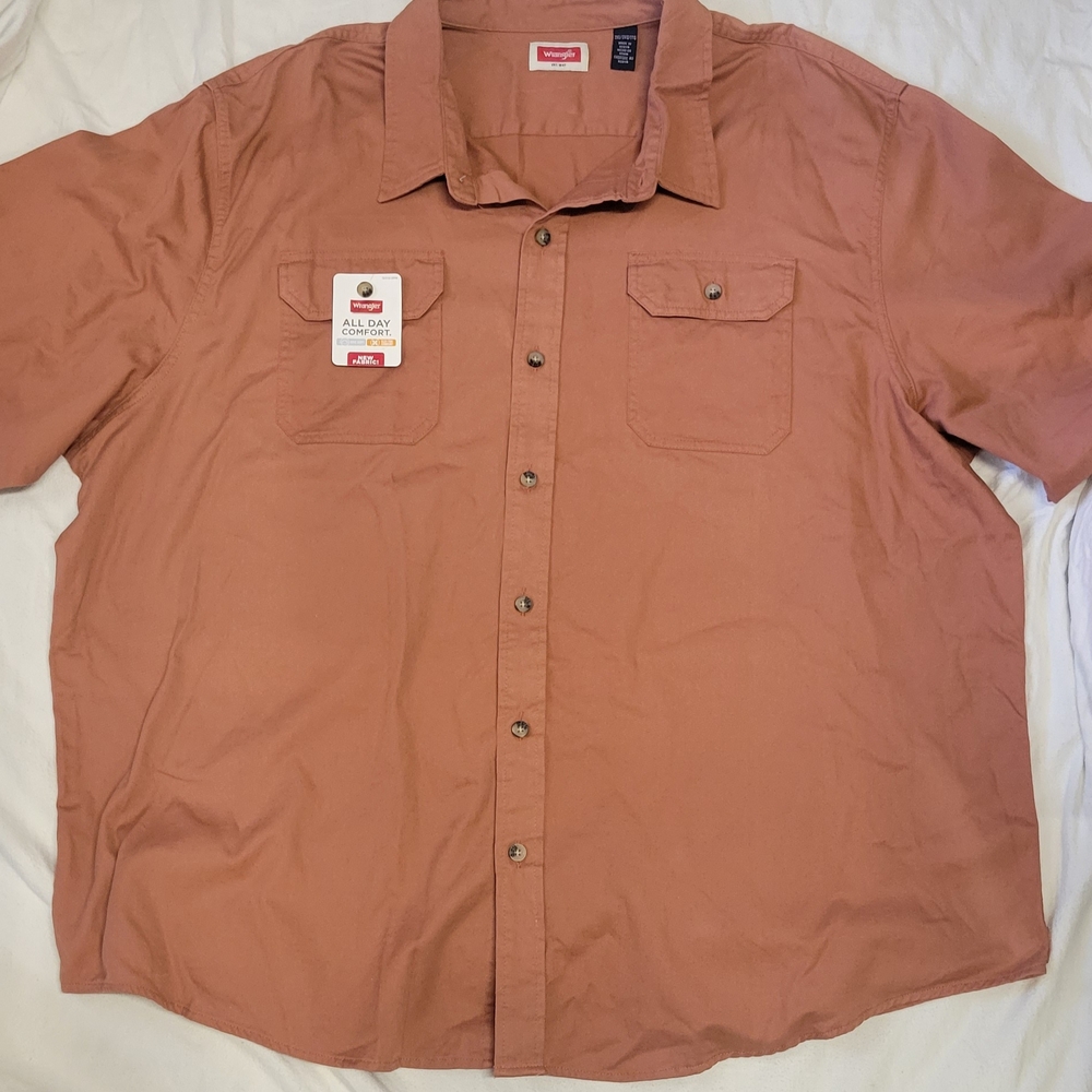 Wrangler Men's Terracotta Button Down Shirt